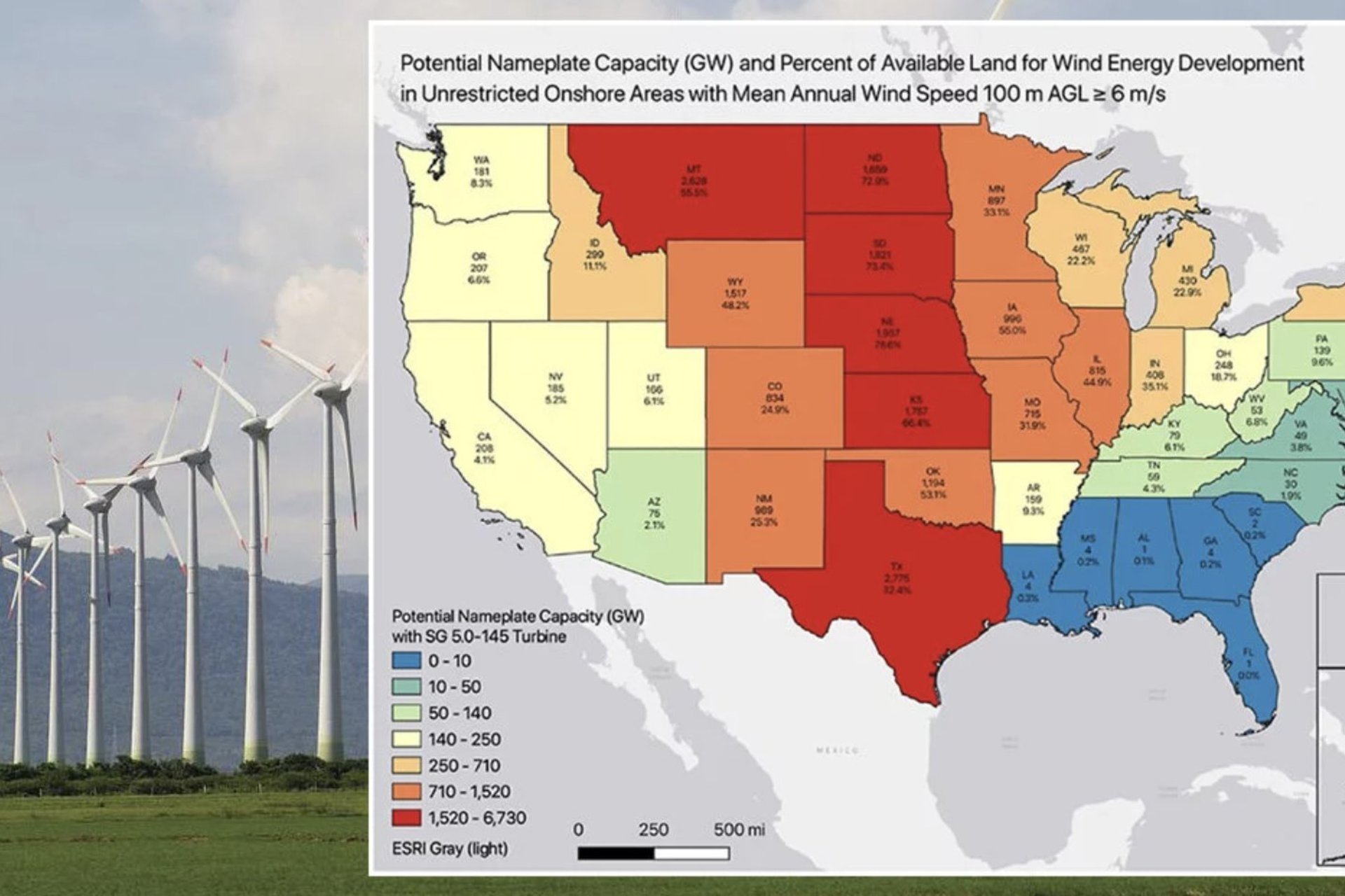 A map from Anna-Katharina's research about wind energy in the United States